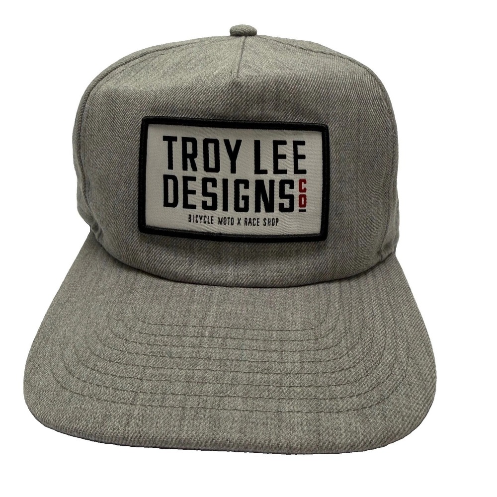 Troy Lee Designs Snapback Hat Mens OSFM Gray New Era Box Logo Patch Cap